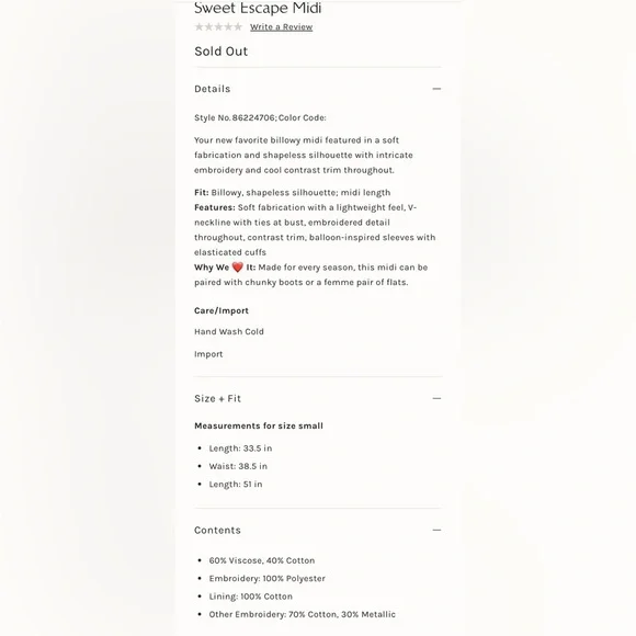 NWOT Free People Sweet Escape MIDI Dress XS New $198 retail - Picture 11 of 11